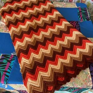 Large Brown Chevron Afghan